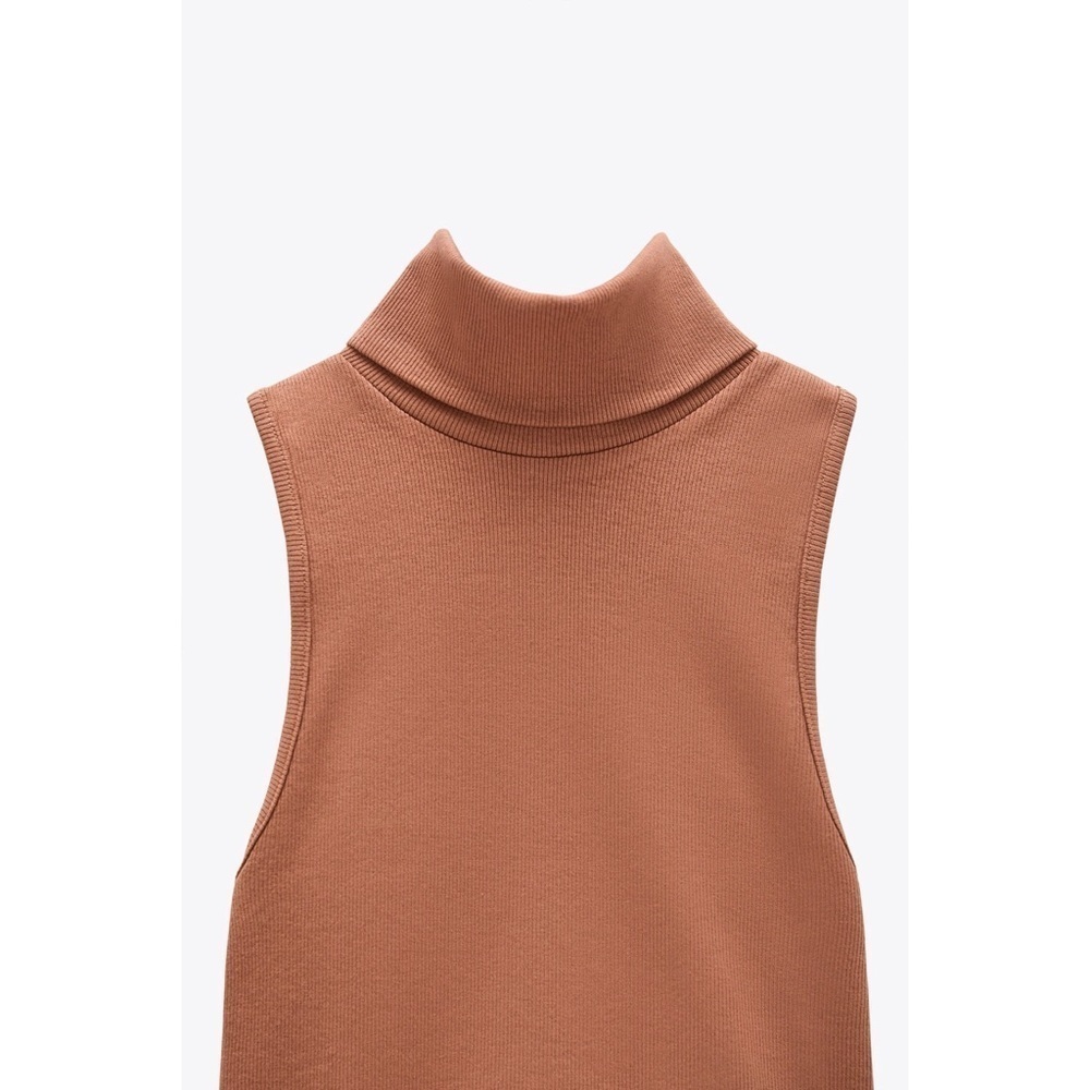 [Zara] Ribbed Turtleneck Top - Picture 4 of 5